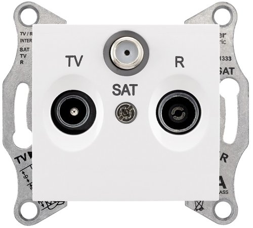Розетка TV+R+SAT Оконечная без рамки Schneider Electric Sedna 1-м. белый картинка